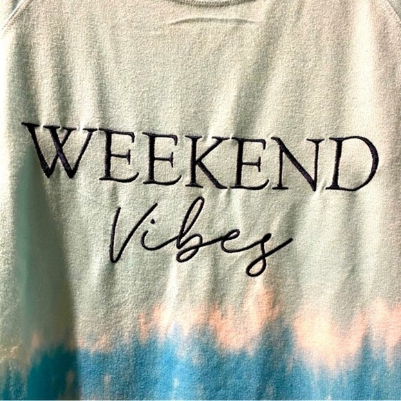 SIMPLY SOUTHERN SHIRT LARGE WEEKEND VIBES TIE‎ DYE CREW NECK LONG SLEEVE - Picture 5 of 13